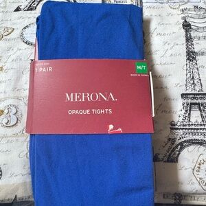 Merona Blue Opaque Tights Blue